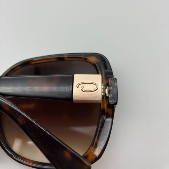 NWT Oscar De La Renta  Brown Tortoise Sunglasses Side Gold Tone Logo Mod 1341215 - Picture 5 of 11